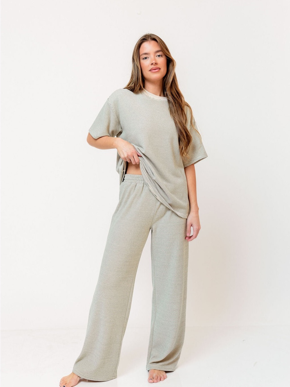 Striped fleece set